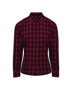 Premier - "Mulligan" Hemd für Damen Langärmlig (Rot/Marineblau)