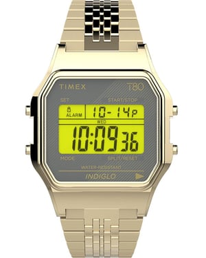 Montre Timex T80 Pour Mixte Doré TW2U93500