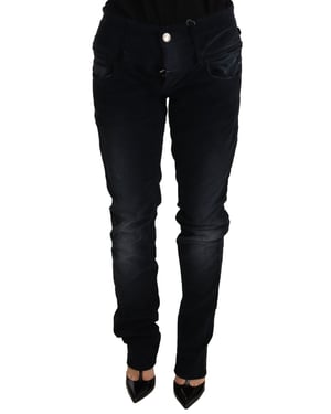 Acht Blue Washed Baumwoll-Denim-Jeans