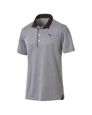 Puma Diamond Jaquard Grey/Khaki Performance Fit Herren Golf Polo Shirt 576125 04