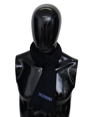 Missoni Hommes Noir 100% Laine Echarpe Châle Unisexe Enveloppe Cou
