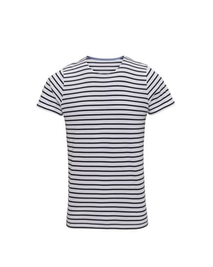Asquith & Fox Herren Mariniere Coastal Kurzarm T-Shirt (Weiß/Marine)