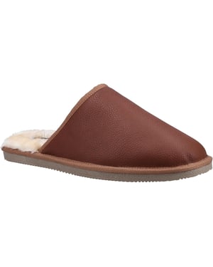 Hush Puppies Herren Coady Leder Hausschuhe (Tan)