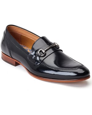 Base London Russo Leder Herren schwarze Mokassins