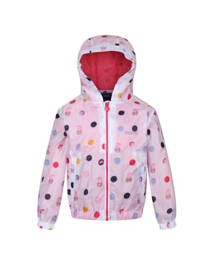 Regatta Childrens/Kids Peppa Pig Polka Dot Hooded Waterproof Jacket (Hellrosa)