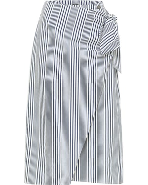 Dreimaster Wickelrock Damen Wollweiß/Marine