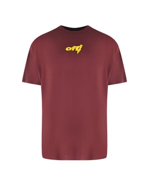 Off-White Thunder Stable T-Shirt in Burgunderrot mit übergroßer Passform