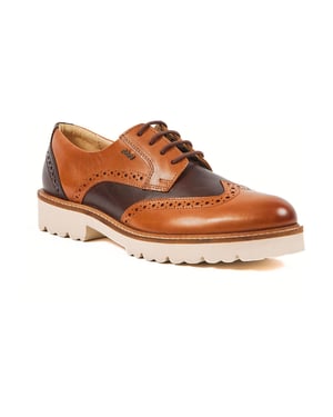 Pod Kortney Leder Women's Tan Multi Brogues Schuhe