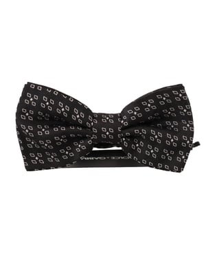 Dolce & Gabbana Schwarze Weiße Pünktchen 100% Seide Hals Papillon Herren Krawatte