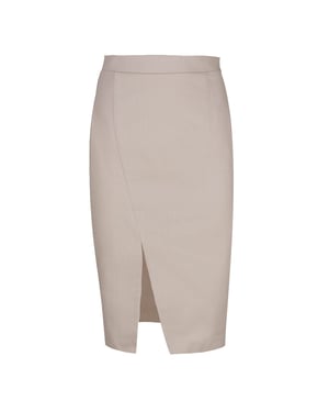 Beige Denim Style Bleistiftrock