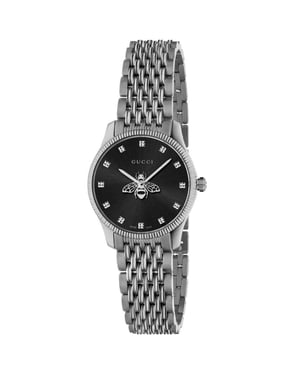 Gucci YA1265020 G-Timeless Schwarzes Zifferblatt mit Biene Damenuhr