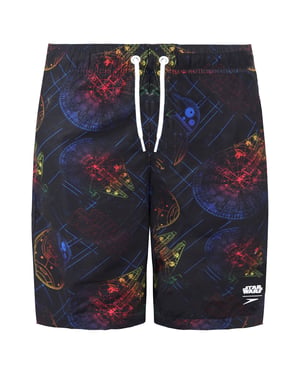 Speedo – Star Wars – Allover-Print – Schwarze Junior-Wassershorts, 38,1 cm