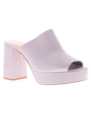 Ted Baker Damen Absatzschuhe Deltino Leder Mules Peeptoe Blockabsatz Lila