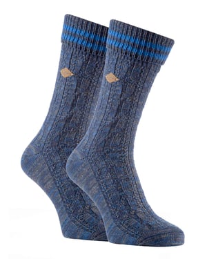 2 Pack Herren Kabel stricken Baumwolle Boot Kleid Socken mit Turn Over Top