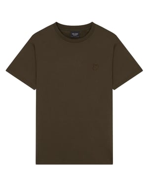 Olivgrünes T-Shirt mit Lyle & Scott-Markenlogo auf der Brust