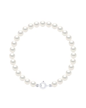 Armband aus echten Süßwasser-Zuchtperlen rund 5-6 mm