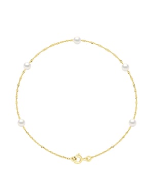 Armband – 5 echte Süßwasser-Zuchtperlen rund 4–5 mm