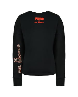 Puma x Mr Doodle Langarm Crew Neck Schwarze Herren Grafik Sweatshirt 598687 01