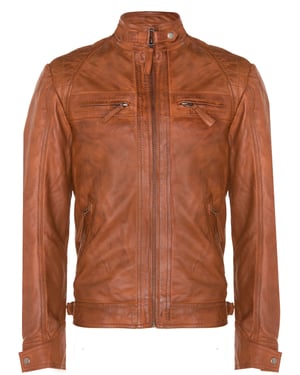 Gesteppte Bikerjacke aus Leder von Rock Racing