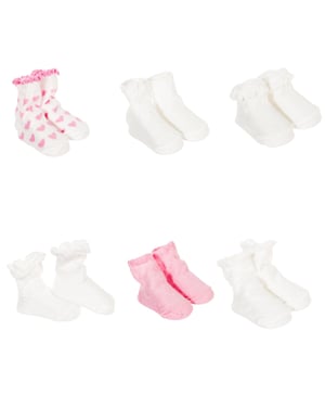Pack-6 von 2002 bedruckte Socken für Mädchen