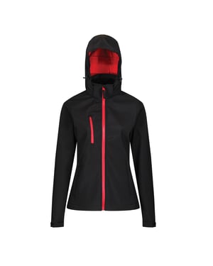 Regatta Womens/Ladies Venturer 3 Layer Membrane Soft Shell Jacket (Schwarz/Rot)