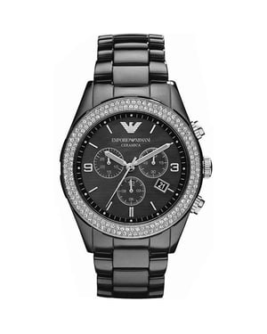 Emporio Armani AR1455 Ceramica Damen Kristalluhr