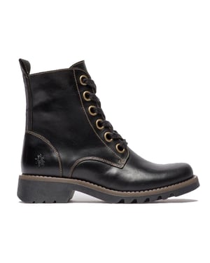 Fly London Damen RAGI539 Casual Rug Leder Schnürstiefeletten schwarz