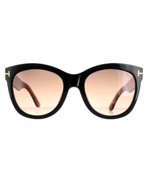 Tom Ford Cat Eye Damen Schwarz Havanna Braun Farbverlauf Wallace FT0870