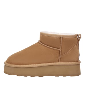 EVER AU Damen Heron Ultra Mini Plateaustiefel - Kastanienbraun