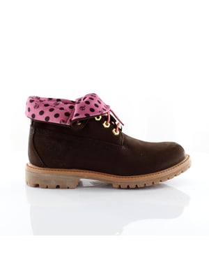 Timberland Authentics Roll Top Dunkelbraune Leder Schnüre -up -Frauenstiefel 8136a