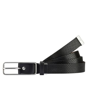 Puma -Dimple geschnitten zu langen Erwachsenen schwarze Golf -Ledergürtel 053007 01
