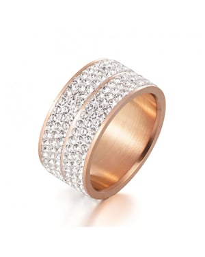 Bague Elodie - Or Rosé et Cristal
