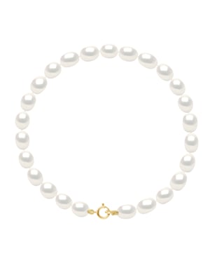 Armband aus echten Süßwasser-Zuchtperlen, Reiskorn 4-5 mm