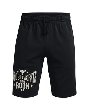 Under Armor Project Rock Terry Mens Black Shorts