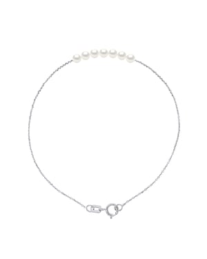 DIADEMA - Armband - 7 echte Süßwasserperlen - Kabelkette in Weißgold