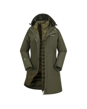 Mountain Warehouse Damen/Damen Alaskan Long 3 in 1 Jacke (Khaki Grün)