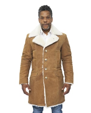 Warmer Herren-Trenchcoat aus Schaffell-Managua