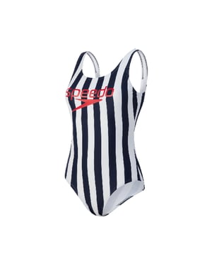 Speedo Ice Cream U-Back Marineblau/Weiß Damen Badeanzug
