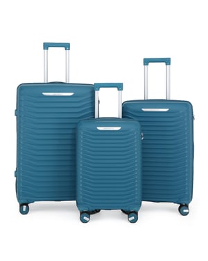 Hartschalen-Kofferset, Blau, klassisch, 8 Rollen, Kabinengepäck, TSA, Urlaubsreise
