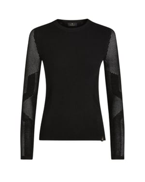 Belstaff Kai Rundhals-Langarm-T-Shirt in Schwarz