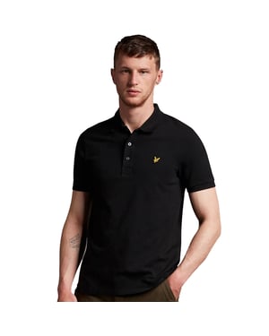Lyle & Scott Einfarbiges Poloshirt in Schwarz