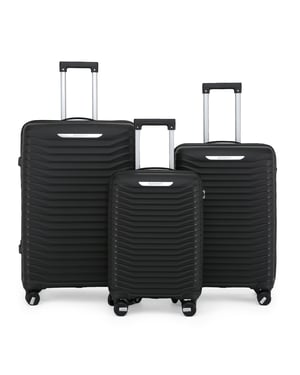 Hartschalen-Kofferset, schwarz, klassisch, 8 Rollen, Kabinengepäck, TSA, Urlaubsreise
