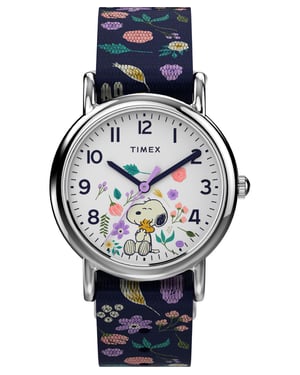 Timex Weekender X Peanuts Floral Blau Kind Armbanduhr TW2V45900