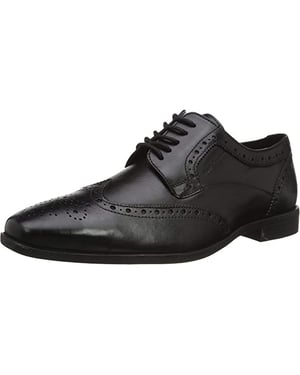 Hush Puppies Jungen Elliot Leder Brogues (Schwarz)