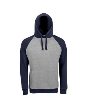 SOLS Unisex Seattle Contrast Raglan Hoodie (Grau meliert/Französisch Navy)