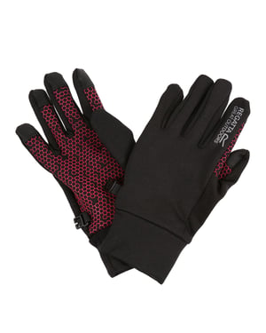 Regatta - Kinder Handschuhe "Grippy II" - Polyester Leicht (Schwarz/Pinker Trank)
