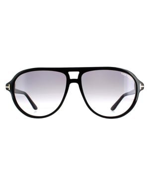 Tom Ford Aviator Herren glänzend schwarz Rauch Gradient FT0932 Jeffrey