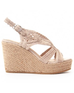 Montevita Wedge Sparto Sandale Spartsum10 in Beige