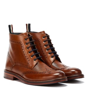 Ben Sherman Alfred Brogue Herren Tan Stiefel