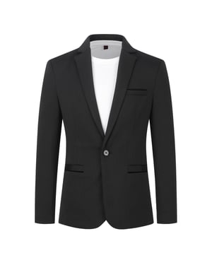 Herren Anzugjacke Slim Fit Mantel Business Alltag Blazer Schwarz